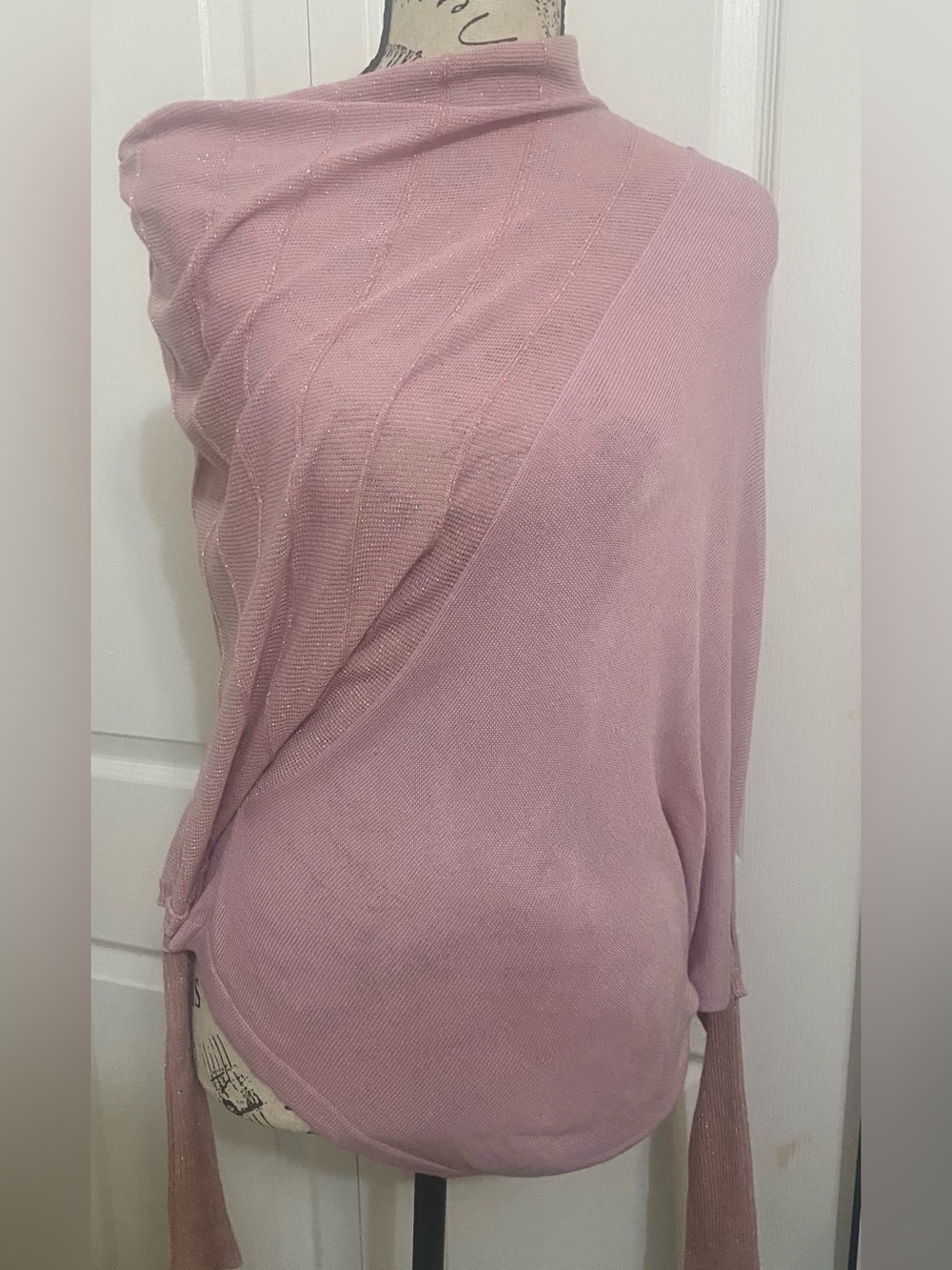 Asymmetrical Dusty Rose Knit Sweater